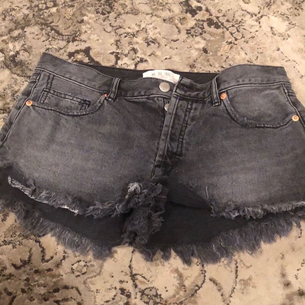 Free People black denim shorts! Great condition!